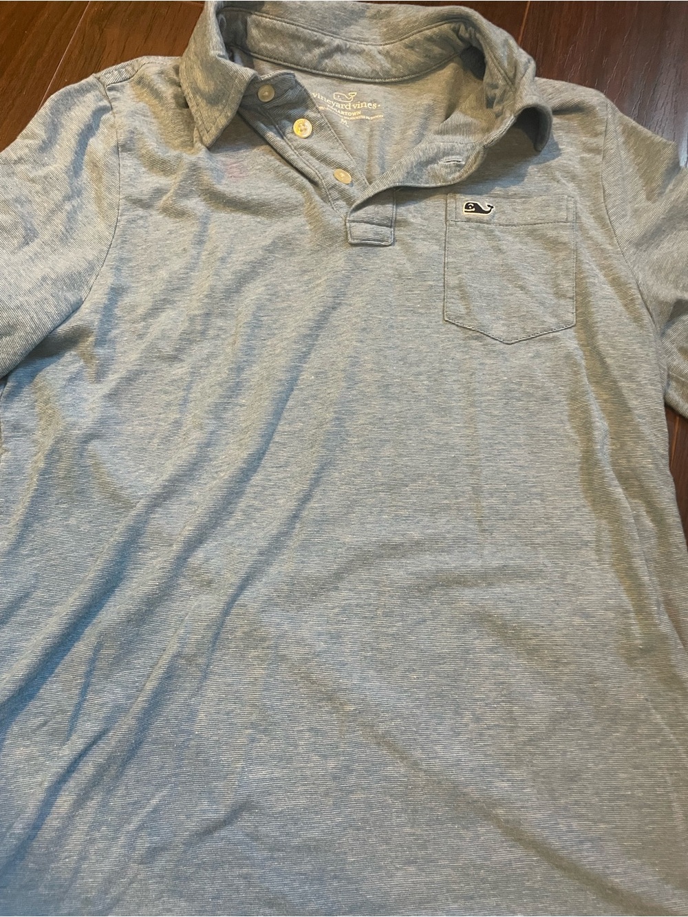 Vineyard Vines boys Heather Light Blue  Polo Sz M